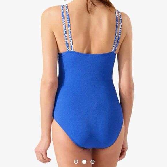 Tommy Bahama Island Cays Hibiscus High Neck One Piece Swimsuit 8 Women’s Blue - Picture 7 of 7
